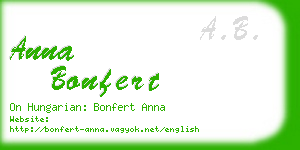 anna bonfert business card